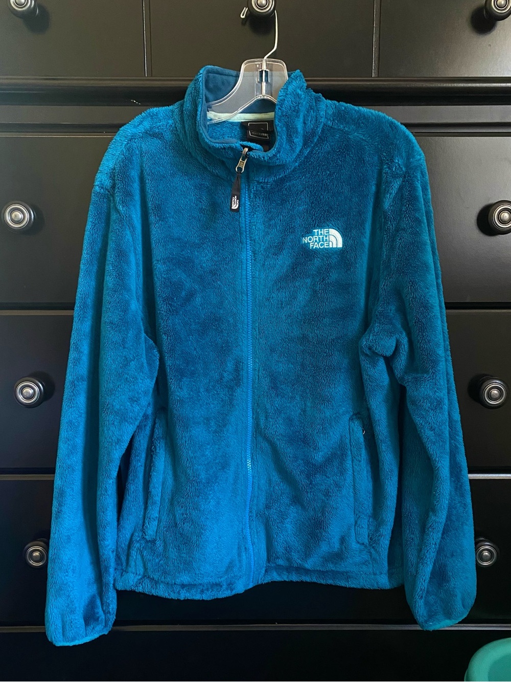 The North Face Women's Teal Plush Full-Zip Teddy Jacket